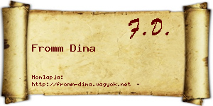 Fromm Dina névjegykártya